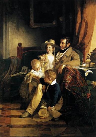 Friedrich von Amerling Rudolf von Arthaber with his Children oil painting picture